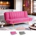 Schlafsofa 2-Sitzer mit verstellbarer Rückenlehne aus Samtstoff Skata Aktion