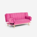 Schlafsofa 2-Sitzer mit verstellbarer Rückenlehne aus Samtstoff Skata Sales