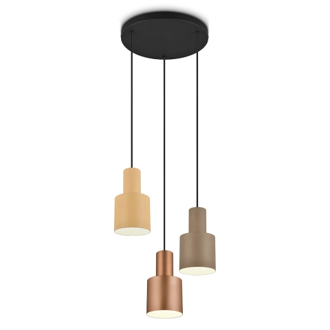 Moderner Pendelleuchter mit 3 Lichtern aus mehrfarbigem Metall Lumak Aktion