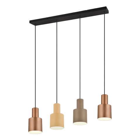 Lineares Design-Hängelampe mit 4 Lichtern aus mehrfarbigem Metall Orkan Aktion