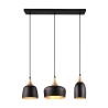 Moderne Pendelleuchte 3-flammig aus schwarzem und goldenem Metall Sudar Verkauf