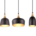 Moderne Pendelleuchte 3-flammig aus schwarzem und goldenem Metall Sudar Angebot