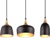 Moderne Pendelleuchte 3-flammig aus schwarzem und goldenem Metall Sudar Angebot