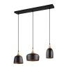 Moderne Pendelleuchte 3-flammig aus schwarzem und goldenem Metall Sudar Rabatte