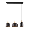 Moderne Pendelleuchte 3-flammig aus schwarzem und goldenem Metall Sudar Katalog