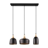 Moderne Pendelleuchte 3-flammig aus schwarzem und goldenem Metall Sudar Katalog