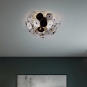 Moderne Deckenleuchte aus schwarzem Metall mit Chrom-Effekt Lunar Verkauf