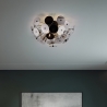 Moderne Deckenleuchte aus schwarzem Metall mit Chrom-Effekt Lunar Verkauf