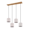 Hängelampe aus Holz mit 4 Stoffschirmen Shvid Angebot