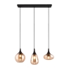 Pendelleuchte Küchentheke 3 Lichter aus Bernstein-Glas Tepuk Angebot
