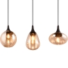 Pendelleuchte Küchentheke 3 Lichter aus Bernstein-Glas Tepuk Sales
