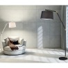 Moderne Stehlampe in Schwarz und Gold mit Stoffschirm Kepas Angebot