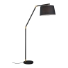 Moderne Stehlampe in Schwarz und Gold mit Stoffschirm Kepas Sales