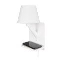 Wandleuchte mit USB-Wireless-Ladestation und Stoffschirm Myrik Aktion