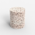 Couchtisch zylinderförmig mit Intarsien aus Holz Wohnzimmer zeitgenössisch Hadi Katalog