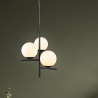 Moderne Pendelleuchte mit 3 kugelförmigen weißen Glaslichtern Lumoa Verkauf
