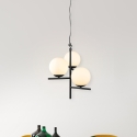 Moderne Pendelleuchte mit 3 kugelförmigen weißen Glaslichtern Lumoa Rabatte