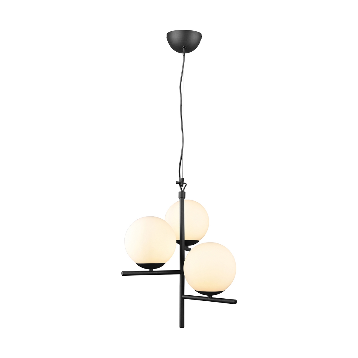 Moderne Pendelleuchte mit 3 kugelförmigen weißen Glaslichtern Lumoa Aktion Moderne Pendelleuchte mit 3 kugelförmigen weißen Glaslichtern Lumoa Aktion