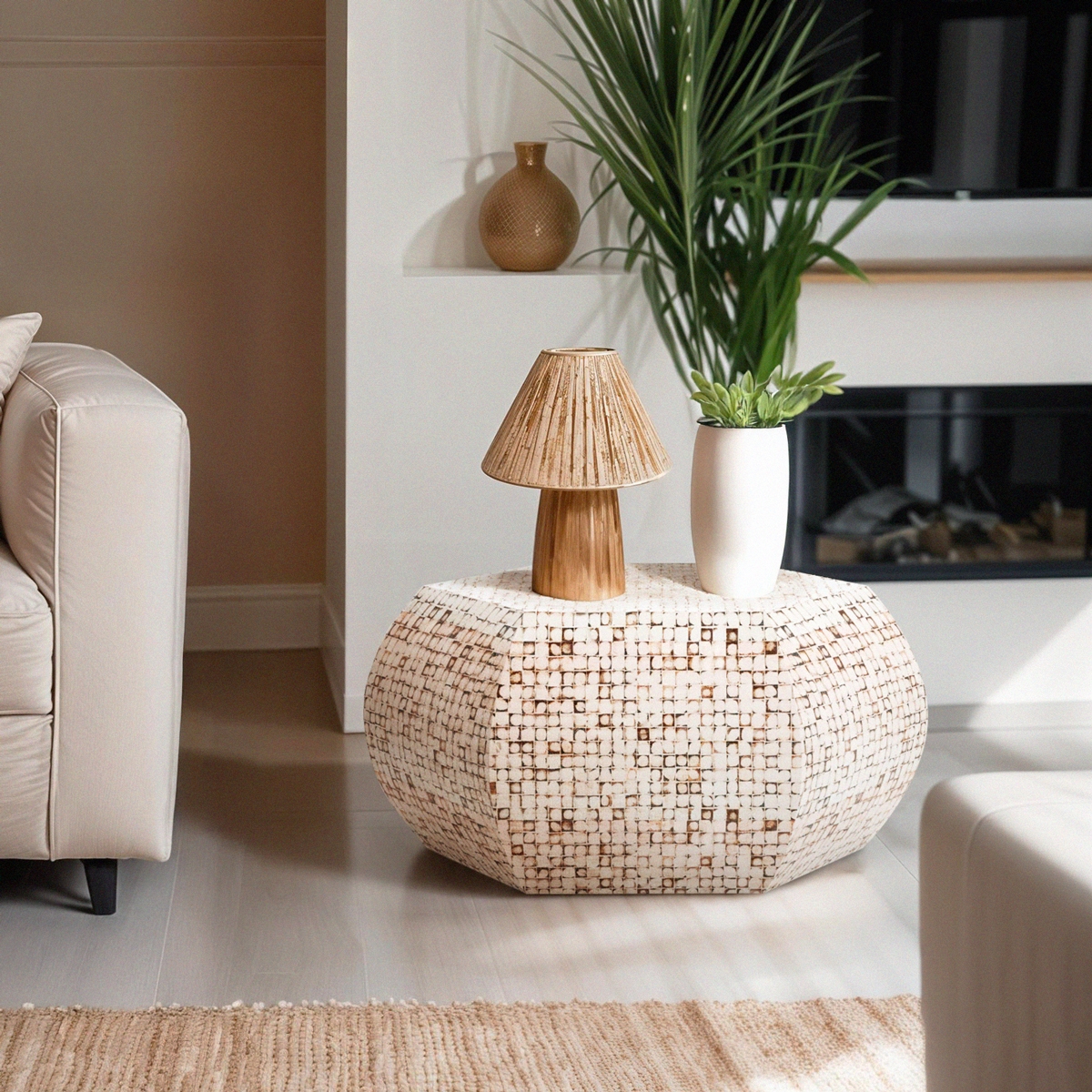 Couchtisch mit Intarsien aus Holz Wohnzimmer zeitgenössisch weiß Zena Aktion Couchtisch mit Intarsien aus Holz Wohnzimmer zeitgenössisch weiß Zena Aktion