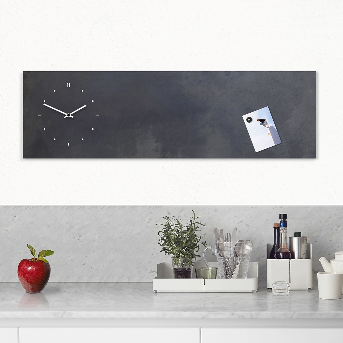 Horizontale Wandtafel-Uhr Magnettafel im Industrie-Design