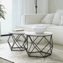Couchtische 2er Set modernes Design mit Metallfuß Aragonite Angebot