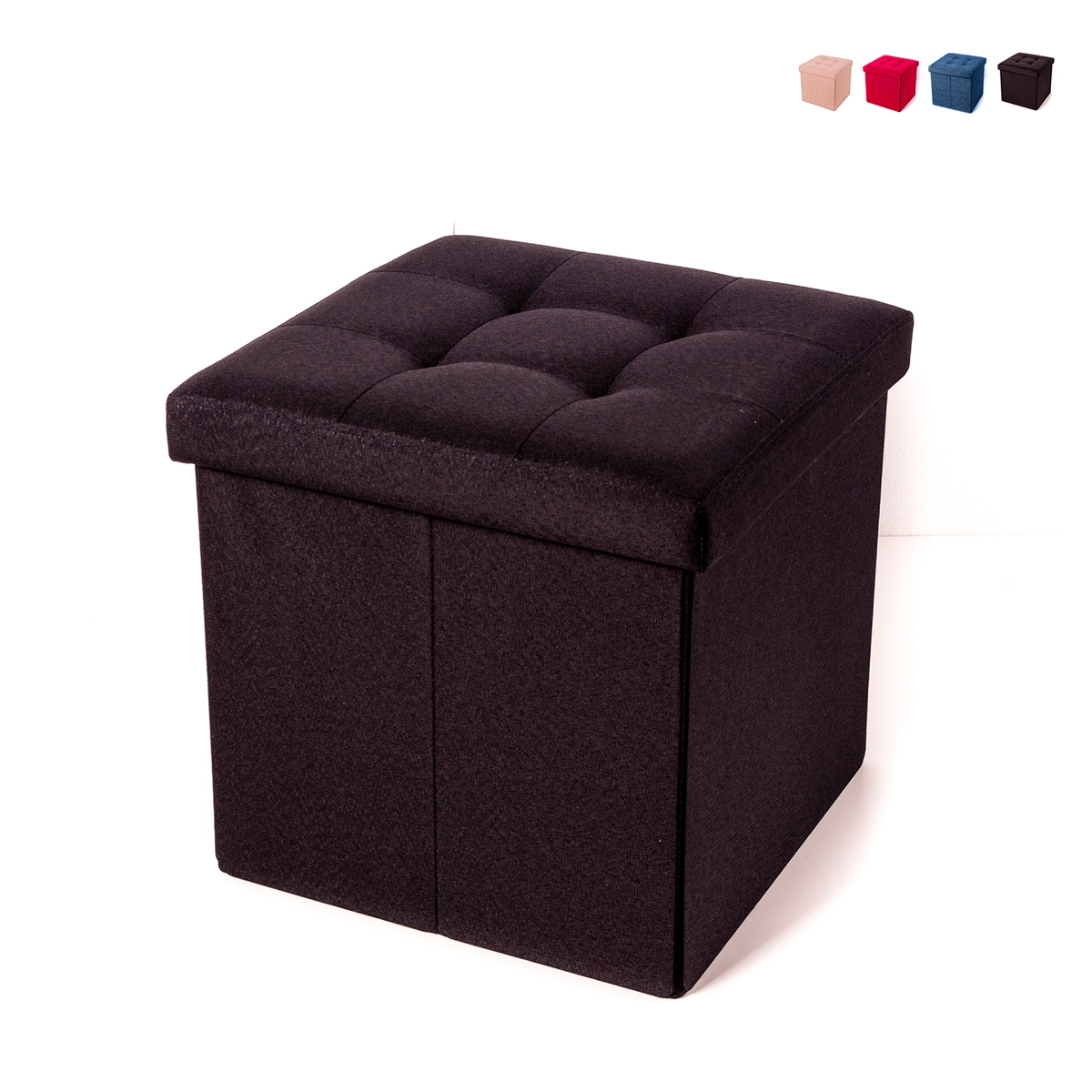 Quadratischer Aufbewahrungshocker aus Stoff, 34x34cm, Modell Liberty Angebot Quadratischer Aufbewahrungshocker aus Stoff, 34x34cm, Modell Liberty Angebot