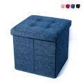 Quadratischer Aufbewahrungshocker aus Stoff, 34x34cm, Modell Liberty Aktion