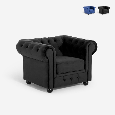 Sessel Wohnzimmer klassischer Stil Chesterfield Samt Coventry
 Aktion