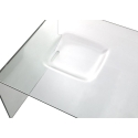 Tisch aus gebogenem Glas im modernen Design Compass Verkauf