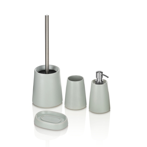 Bad-Accessoires-Set 4-tlg. aus mattgrauer Keramik Brooklyn Aktion