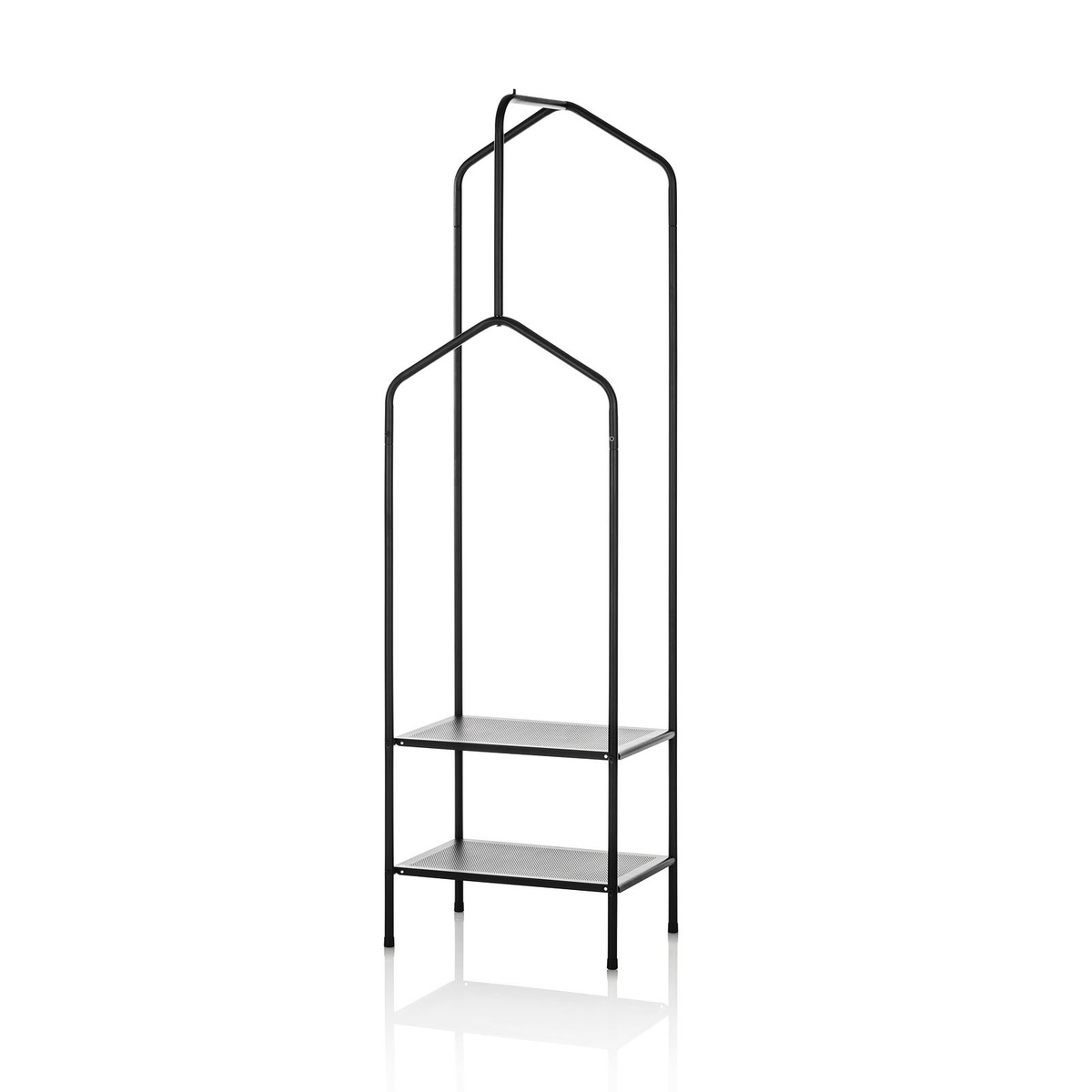 Kleiderständer aus schwarzem Metall im modernen, platzsparenden Design Caleb Aktion Kleiderständer aus schwarzem Metall im modernen, platzsparenden Design Caleb Aktion
