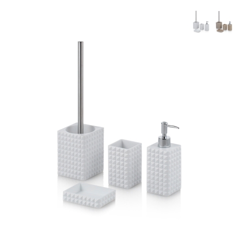 Badezubehör-Set in modernem Design aus Harz Dakar Aktion