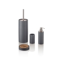 Badezubehör-Set aus grauem, weißem Harz und Bambus Gaeta Angebot
