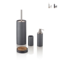 Badezubehör-Set aus grauem, weißem Harz und Bambus Gaeta Aktion