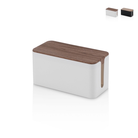 Kabelbox aus ABS mit Deckel in Holzoptik Earl Aktion