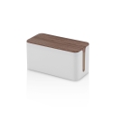 Kabelbox aus ABS mit Deckel in Holzoptik Earl Lagerbestand