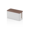 Kabelbox aus ABS mit Deckel in Holzoptik Earl Lagerbestand