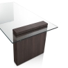 Couchtisch aus gebogenem Glas und Holz 110x55x42cm Feng S Verkauf