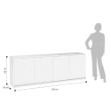 Küchenschrank Buffet 4-türig geriffelt 238x50x83cm Budapest BF 