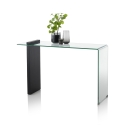 Konsolentisch modern für den Eingang aus Holz und gebogenem Glas 120x40x75cm Feng M Verkauf