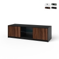TV-Ständerschrank modern mit gerillten Fronttüren 150x50x45cm Budapest Aktion