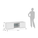 TV-Ständerschrank modern mit gerillten Fronttüren 150x50x45cm Budapest 
