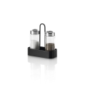 Set Salz und schwarzer Pfeffer mit Glasbehältern und Metallhalterung Verkauf
