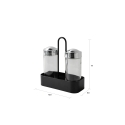 Set Salz und schwarzer Pfeffer mit Glasbehältern und Metallhalterung Angebot