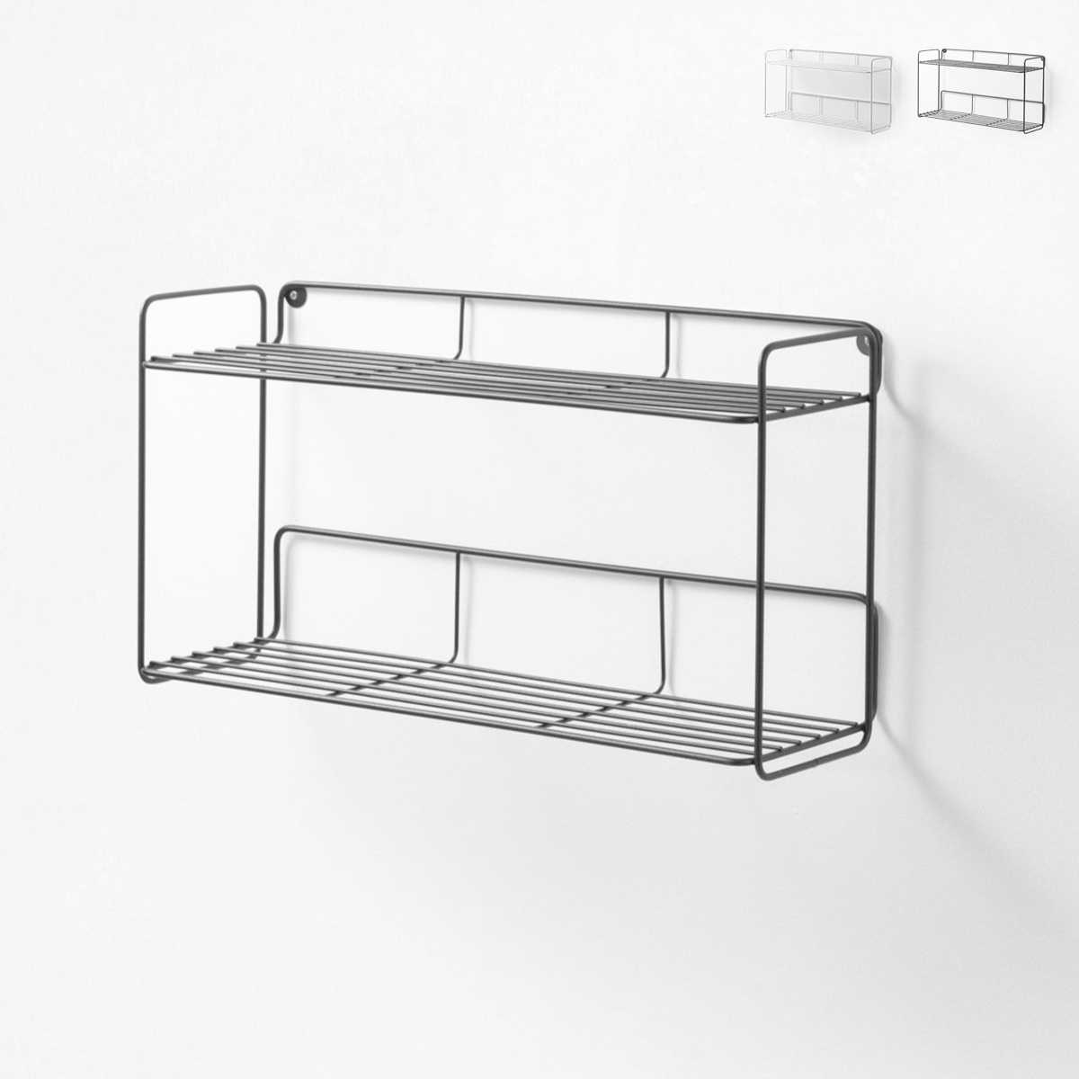 Metall-Wandregal mit 2 Ablagen Nori Aktion