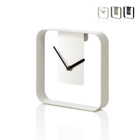 Moderne Metall-Wanduhr und Tischuhr 20x20cm Design Nova Aktion