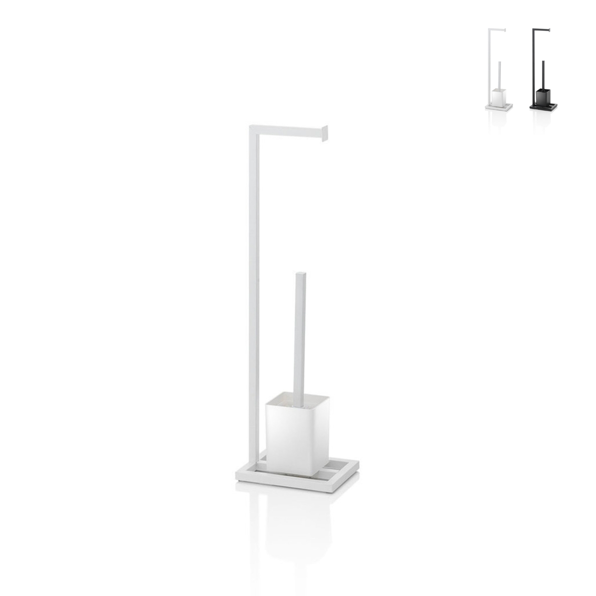 WC-Standgarnitur mit Toilettenpapierhalter und Bürste im modernen Design Ren Aktion WC-Standgarnitur mit Toilettenpapierhalter und Bürste im modernen Design Ren Aktion