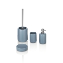 Badezimmer-Set 4-teilig, aus matter Keramik, Blau Skylar Aktion