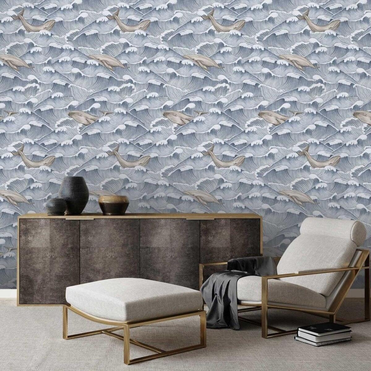 Meer Design Tapete für Wohnzimmer und Schlafzimmer Wellen und Wale Aktion Meer Design Tapete für Wohnzimmer und Schlafzimmer Wellen und Wale Aktion