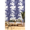 Blumentapete für Schlafzimmer und Wohnzimmer - Florales Design mit Palmen in Weiß und Blau Angebot